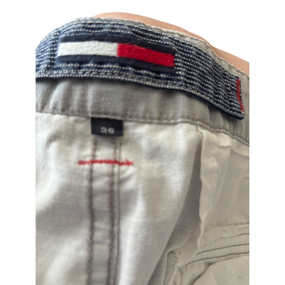 Tommy Jeans Mens Cargo Shorts Size 36 Grey Ripstop Cotton Utility Casual Hiking - Picture 3 of 7